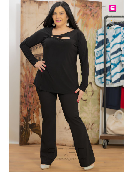 Pantalon negro campana aire con alma - Imagen 1
