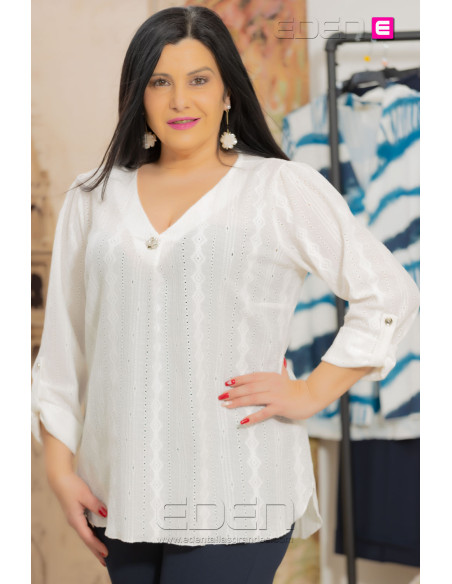 Blusa Cáceres Blanco Con Alma - Imagen 2