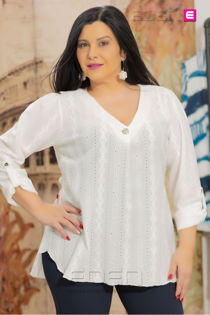 Blusa Cáceres Blanco Con Alma - Imagen 1