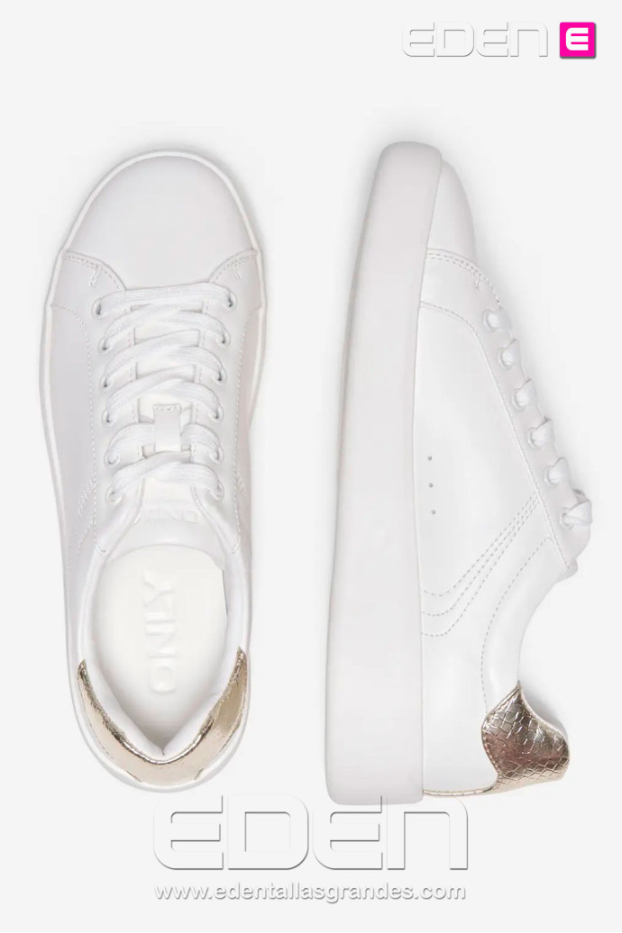 Sneaker Onlsoul-4 Blanco Detalles Dorados Only - Imagen 3