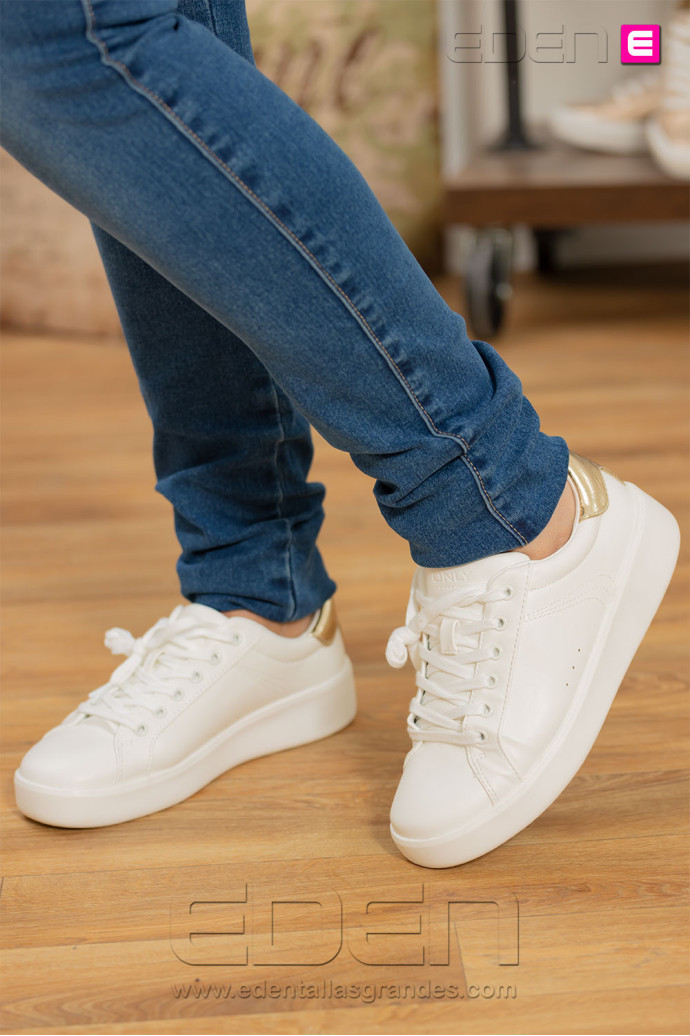 Sneaker Onlsoul-4 Blanco Detalles Dorados Only - Imagen 1