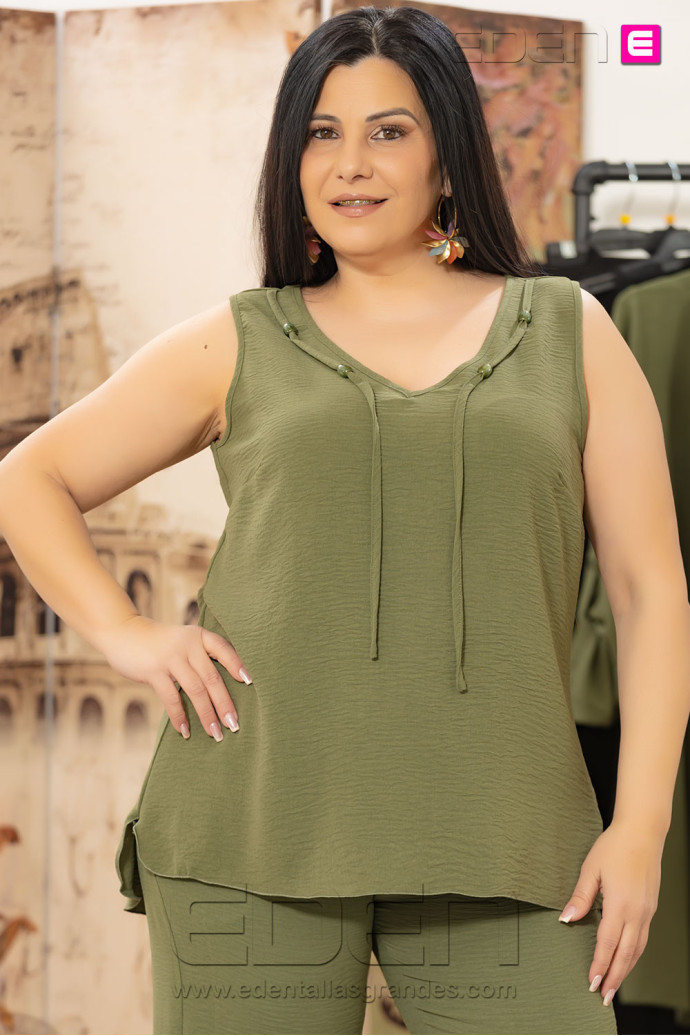 Top Toledo Kaki Con Alma - Imagen 1