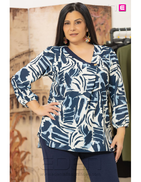 Blusa Almería Tonos Azules Con Alma - Imagen 1