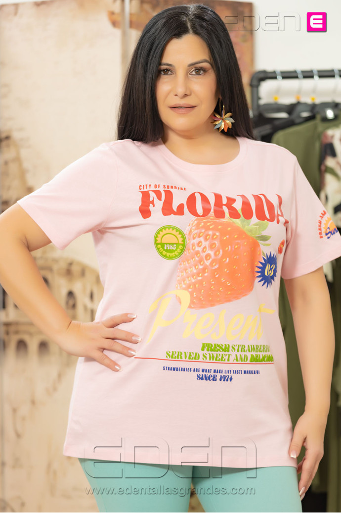 Camiseta Florida Rosa Carbolette Only - Imagen 1