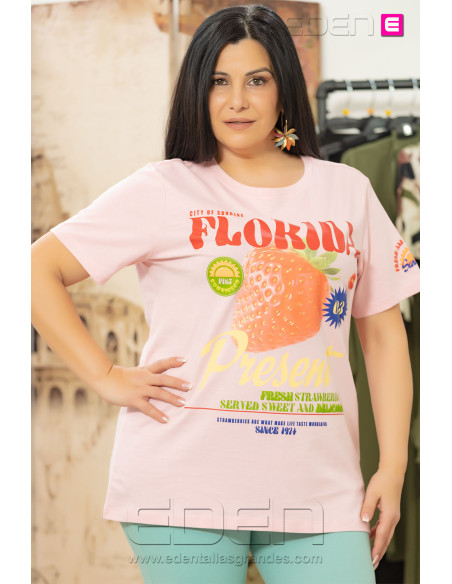 Camiseta Florida Rosa Carbolette Only - Imagen 1