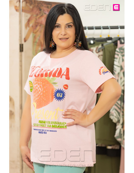 Camiseta Florida Rosa Carbolette Only - Imagen 2