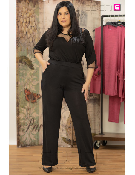 Pantalón Punto Suelto Negro Amelia Velika - Imagen 2