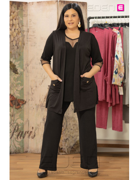 Pantalón Punto Suelto Negro Amelia Velika - Imagen 1