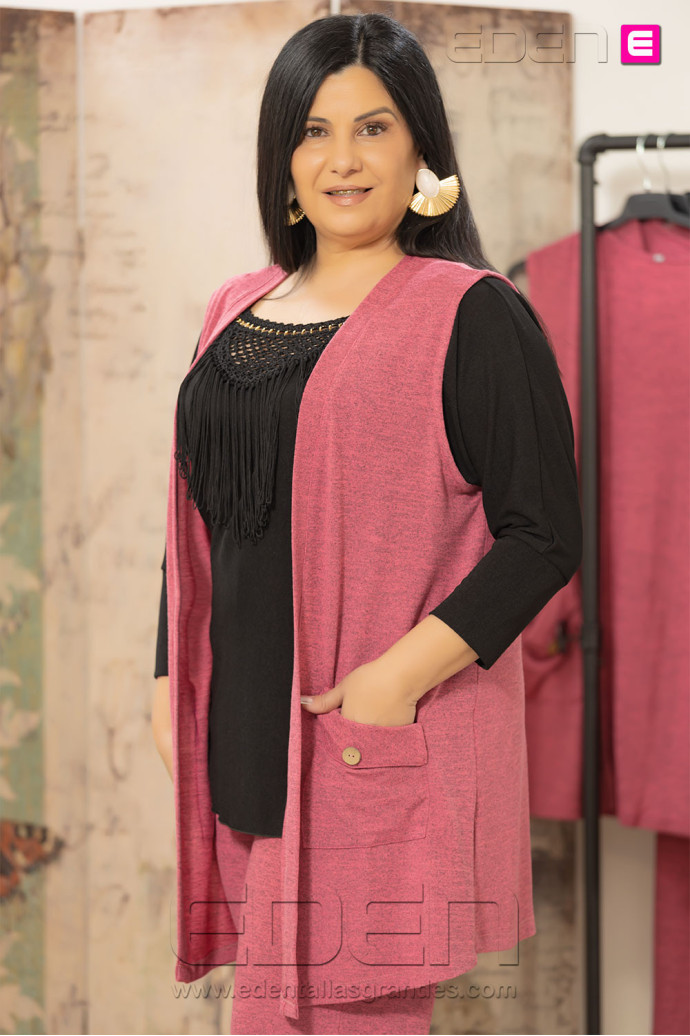 Chaleco Punto Rosa Amelia Velika - Imagen 2