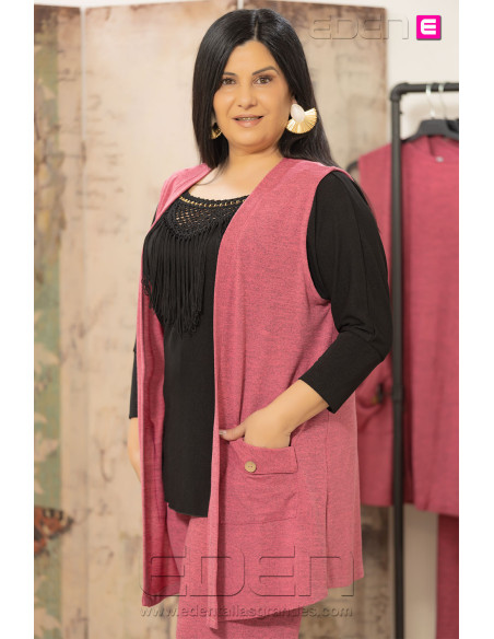 Chaleco Punto Rosa Amelia Velika - Imagen 2