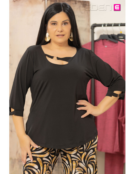 Camiseta Margaret Negro Velika - Imagen 1