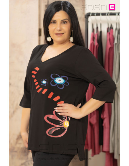 Camiseta Sendero de Primavera Negro Velika - Imagen 2