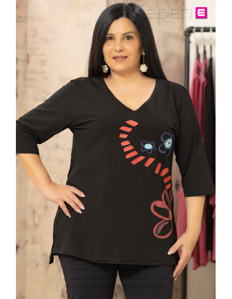 Camiseta Sendero de Primavera Negro Velika - Imagen 1