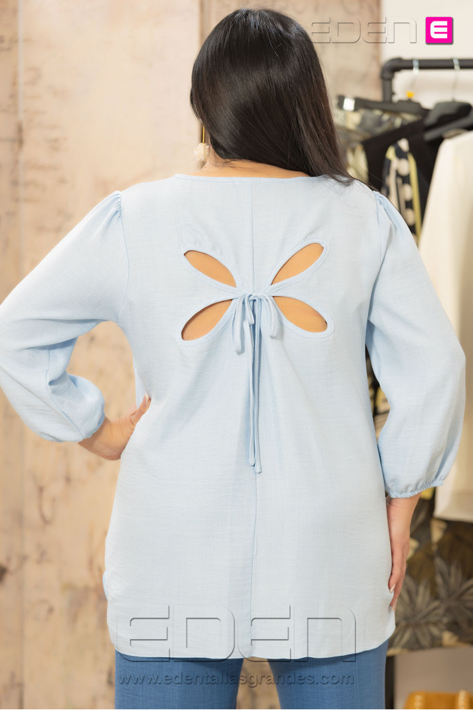 Blusa Mallorca Celestial Blue Con Alma - Imagen 3