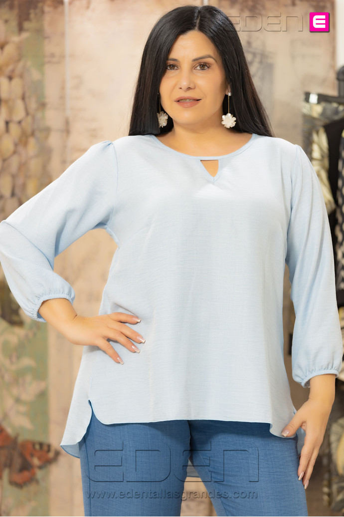 Blusa Mallorca Celestial Blue Con Alma - Imagen 1