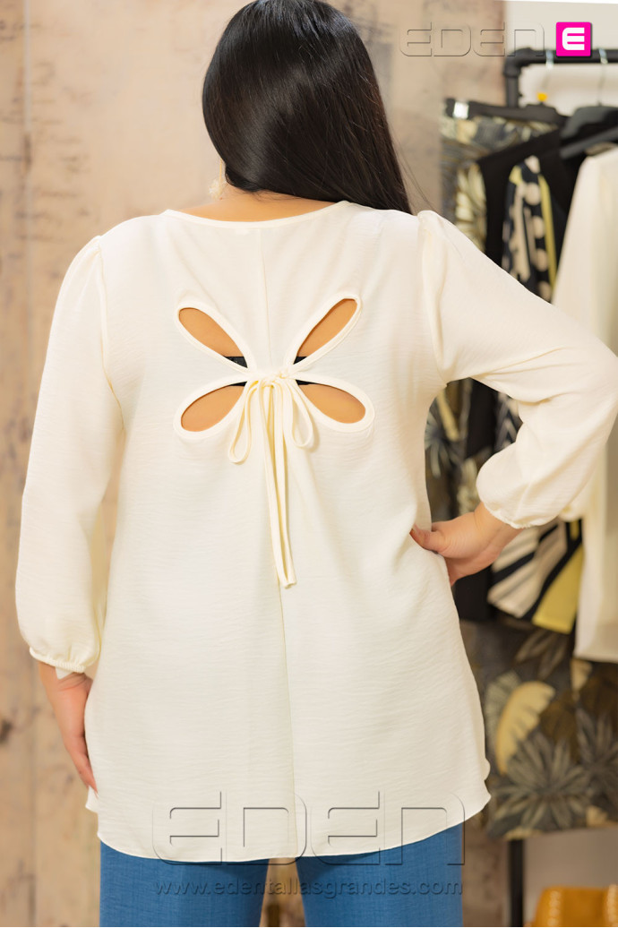 Blusa Mallorca Cloud Dancer Con Alma - Imagen 3