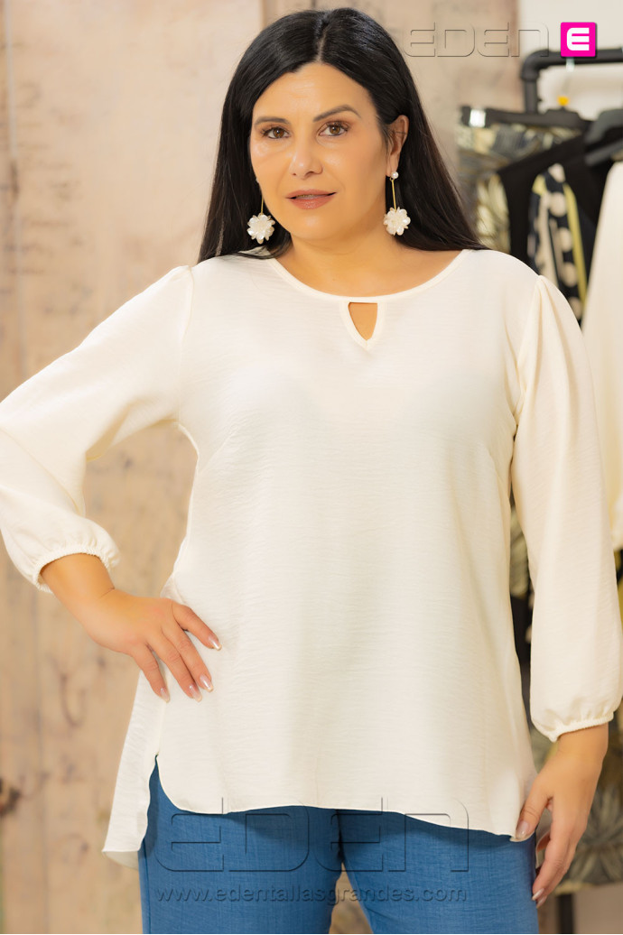 Blusa Mallorca Cloud Dancer Con Alma - Imagen 1