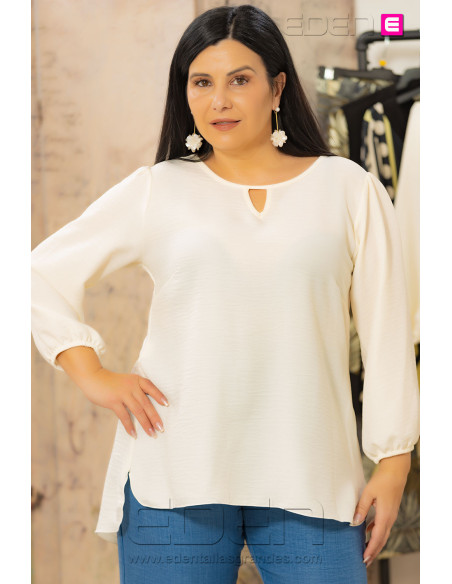 Blusa Mallorca Cloud Dancer Con Alma - Imagen 1