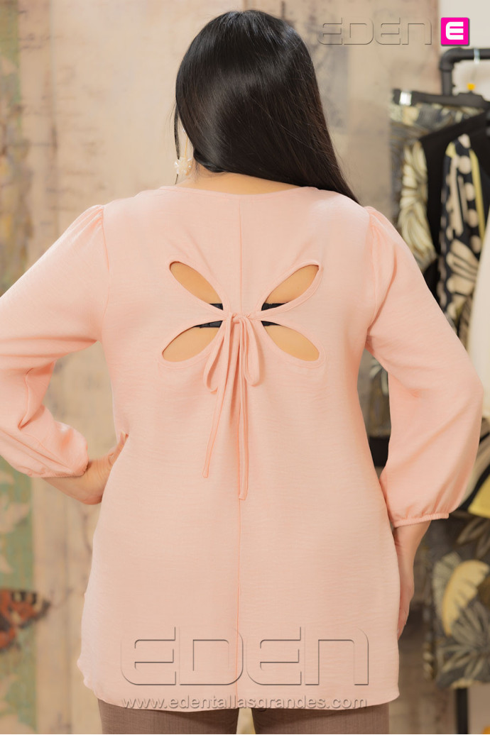 Blusa Mallorca Rosa Empolvado Con Alma - Imagen 3