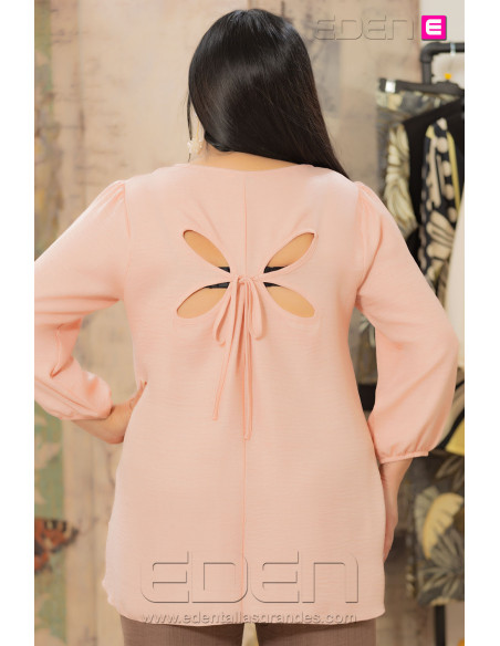 Blusa Mallorca Rosa Empolvado Con Alma - Imagen 3