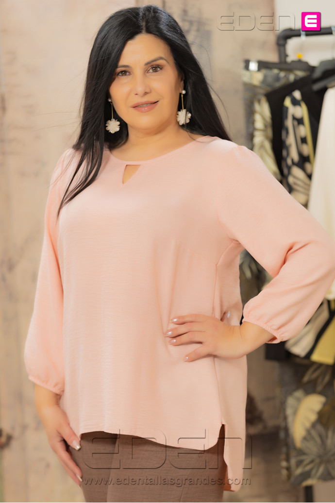 Blusa Mallorca Rosa Empolvado Con Alma - Imagen 2