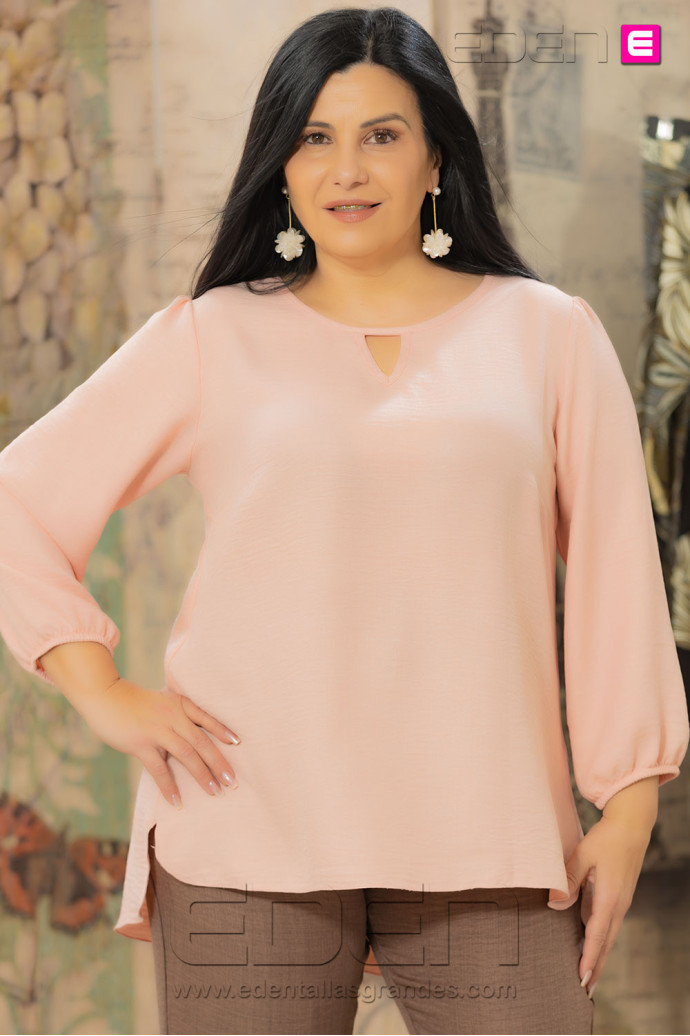 Blusa Mallorca Rosa Empolvado Con Alma - Imagen 1
