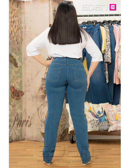 Leggins Tejano Recto Azul Velika - Imagen 3