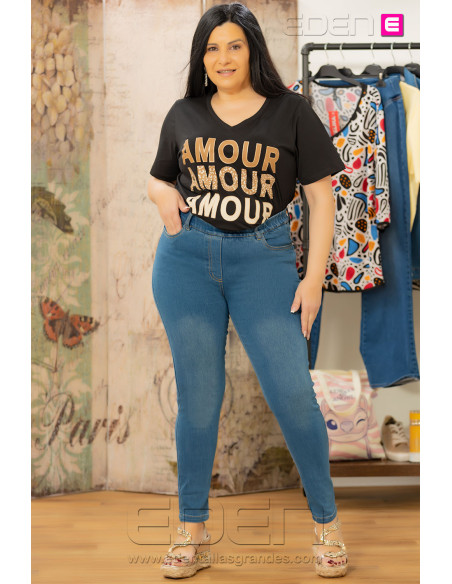 Leggins Tejano Pitillo Azul Velika - Imagen 2