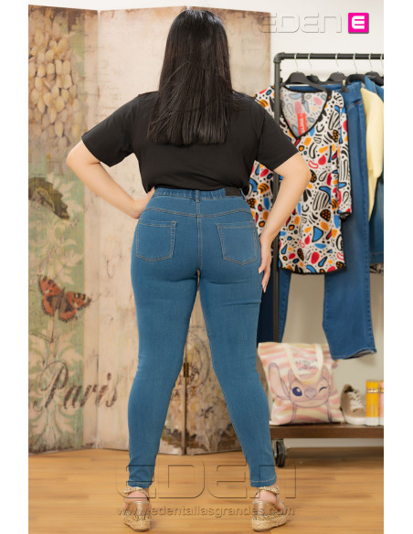 Leggins Tejano Pitillo Azul Velika - Imagen 3