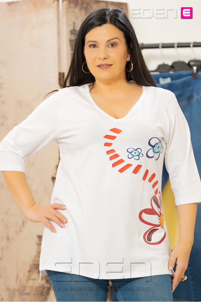 Camiseta Sendero de Primavera Blanco Velika - Imagen 2