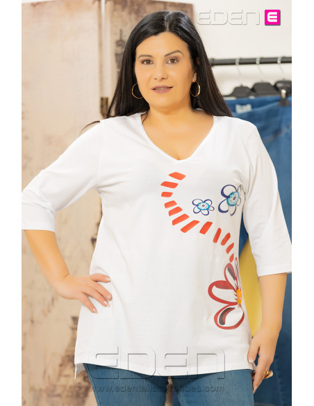 Camiseta Sendero de Primavera Blanco Velika - Imagen 2