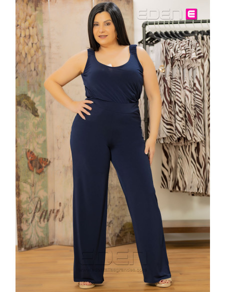 Pantalón Punto Fluido Recto Marino Anvito - Imagen 2