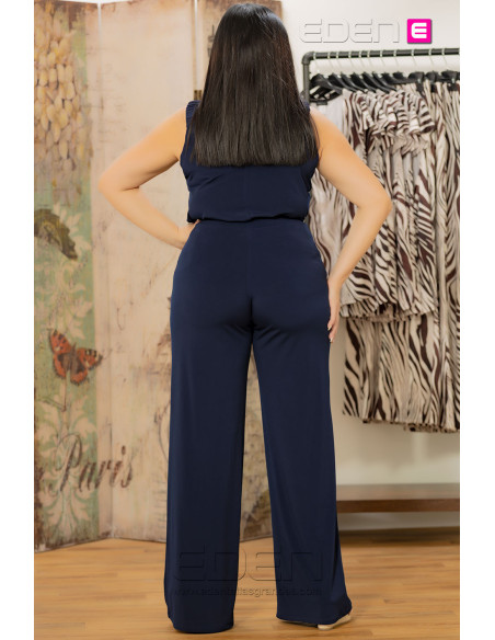 Pantalón Punto Fluido Recto Marino Anvito - Imagen 3