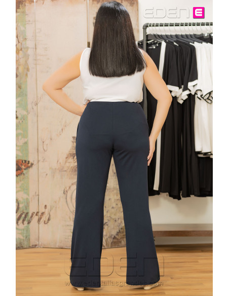Pantalón Lucia  Suelto Viscosa Marino Isabel G - Imagen 3