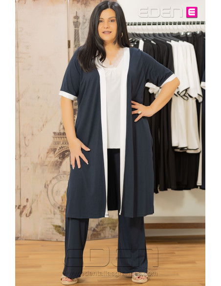 Pantalón Lucia  Suelto Viscosa Marino Isabel G - Imagen 1