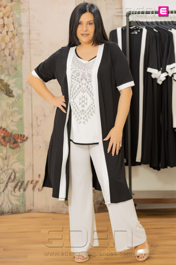 Pantalón Lucia  Suelto Viscosa Blanco Isabel G - Imagen 1