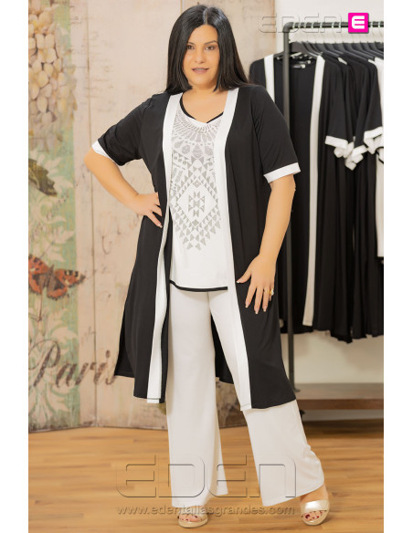 Pantalón Lucia  Suelto Viscosa Blanco Isabel G - Imagen 1