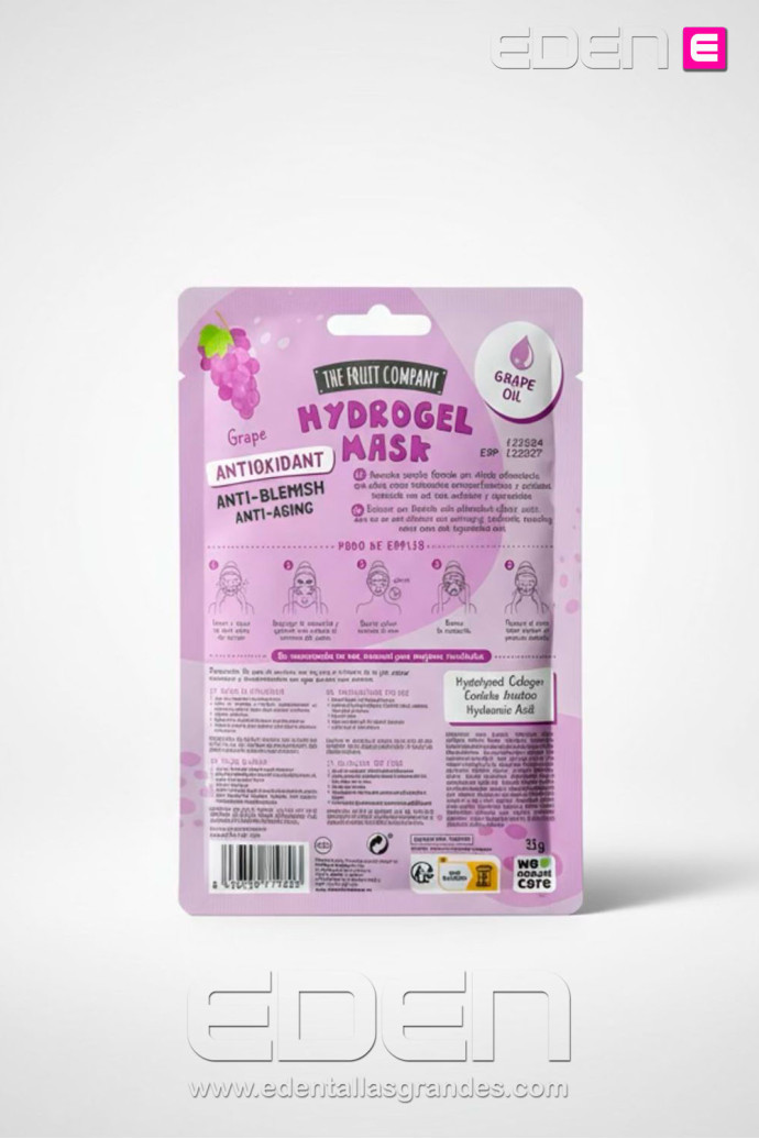 Mascarilla Facial  Hidrogel Uva Fruit Company - Imagen 3
