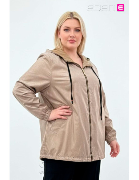 Parka Cortavientos Impermeable Arena Kailani Indra - Imagen 1