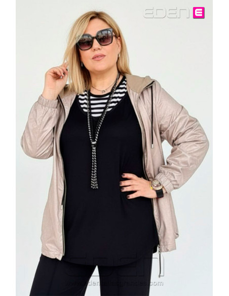 Parka Cortavientos Impermeable Arena Kailani Indra - Imagen 2