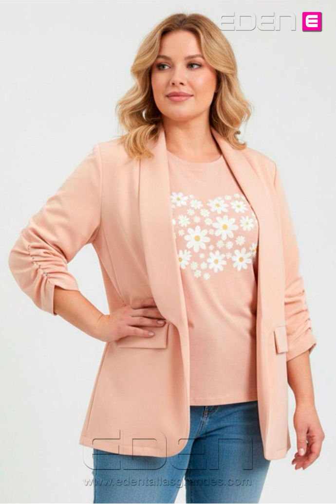 Blazer Valeria Rosa Empolvado Valeria Milano - Imagen 1