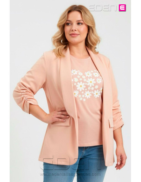 Blazer Valeria Rosa Empolvado Valeria Milano - Imagen 1