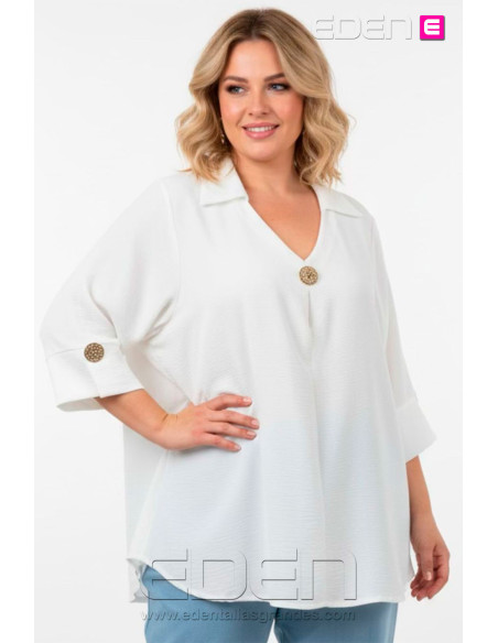 Blusa Evangeline Blanco Valeria Milano - Imagen 1
