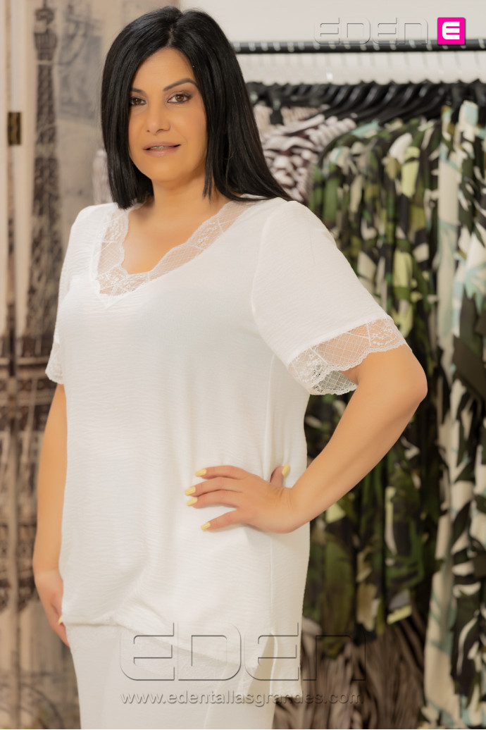 Blusa Puntilla Blanco Anvito - Imagen 2