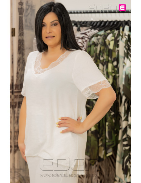 Blusa Puntilla Blanco Anvito - Imagen 2