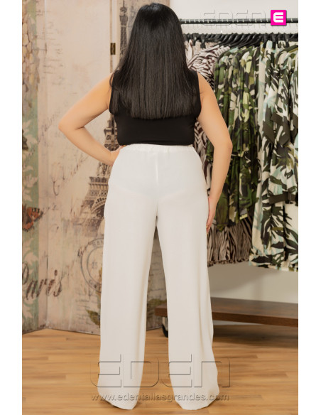 Pantalón Largo Palazzo Blanco anvito - Imagen 3