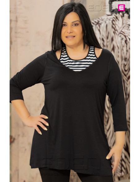 Camiseta Venecia Rayas Negro Indra - Imagen 1