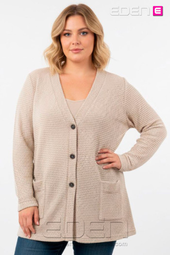 Chaqueta Calada Beige Indra - Imagen 1