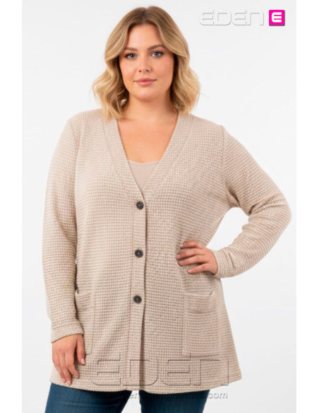 Chaqueta Calada Beige Indra - Imagen 1