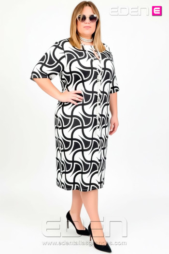 Vestido Roma Blanco y Negro Indra - Imagen 2